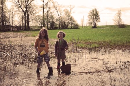 Ashley Kids Catching Frogs