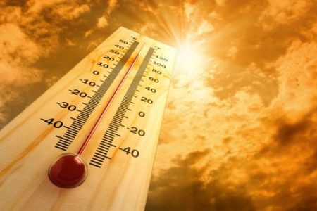 Thermometer on a hot day
