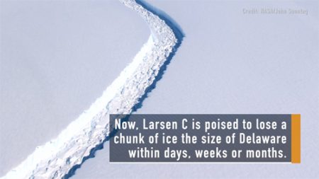 Larsen c ice shelf crumbling